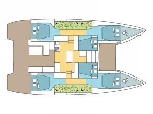 Lagoon 50 Kabinenplan